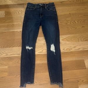 Good American Good Waist Uneven Hem Jeans